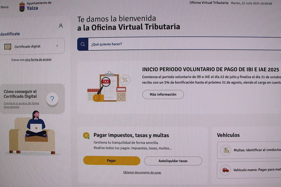 Yaiza abre el plazo para el pago del IBI y Actividades Económicas 2025 ...