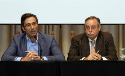 Pedro San Ginés, presidente del Cabildo de Lanzarote, y Domingo Berriel, consejero regional de Política Territorial.